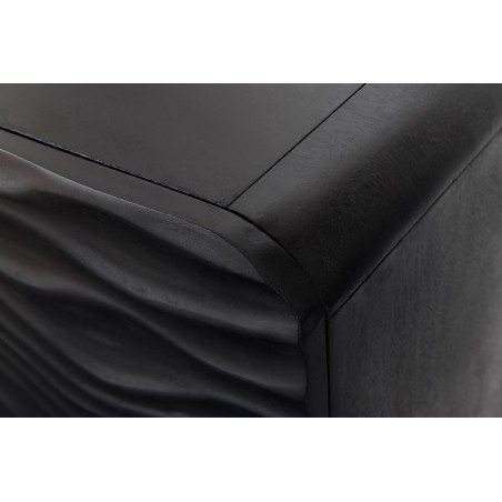 Highboard WAVE 120cm Manguier Massif Noir & Doré