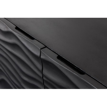 Highboard WAVE 120cm Manguier Massif Noir & Doré
