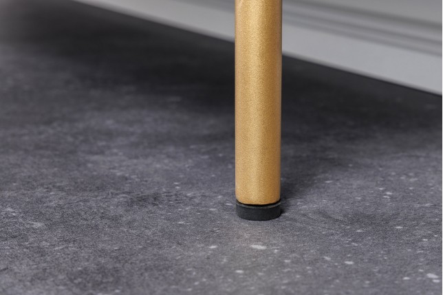 Highboard WAVE 120cm Manguier Massif Noir & Doré