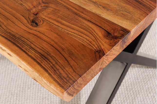 Table à manger MAMMUT 160cm acacia massif pieds X noir