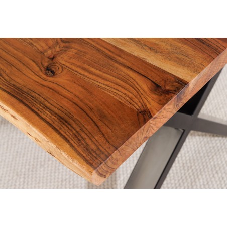 Table à manger MAMMUT 160cm acacia massif pieds X noir