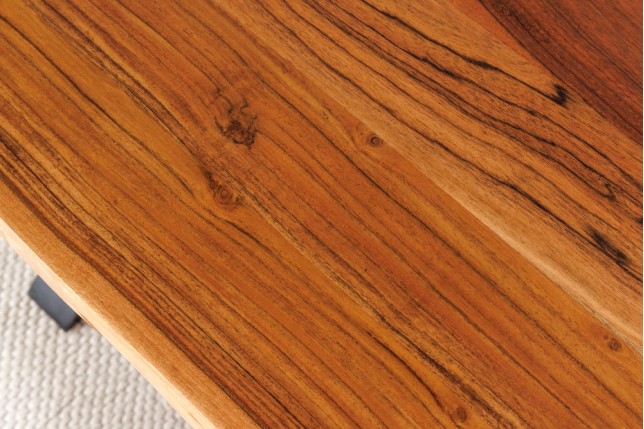 Table à manger MAMMUT 160cm acacia massif pieds X noir