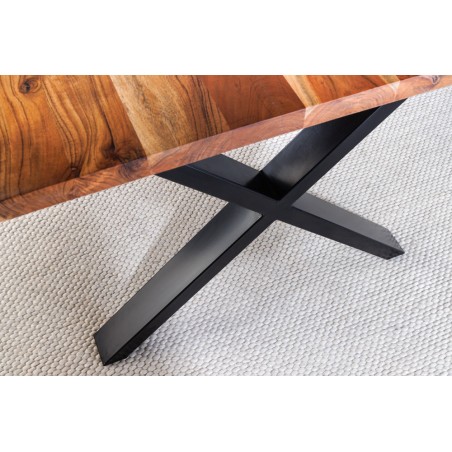 Table à manger MAMMUT 160cm acacia massif pieds X noir