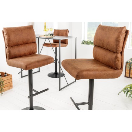 Tabouret de bar COMFORT réglable microfibre brun antique 2