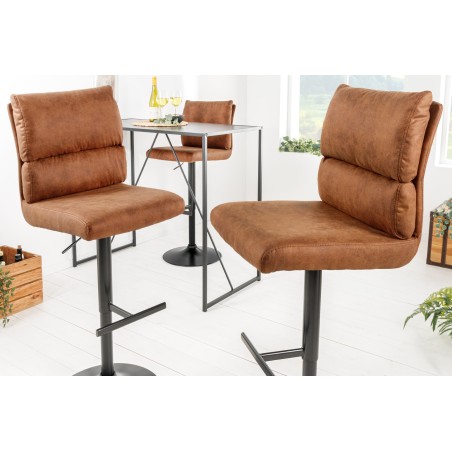 Tabouret de bar COMFORT réglable microfibre brun antique