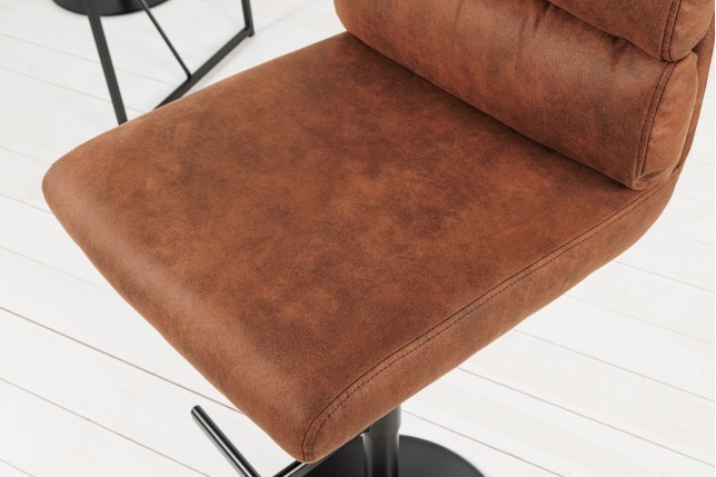 Tabouret de bar COMFORT réglable microfibre brun antique