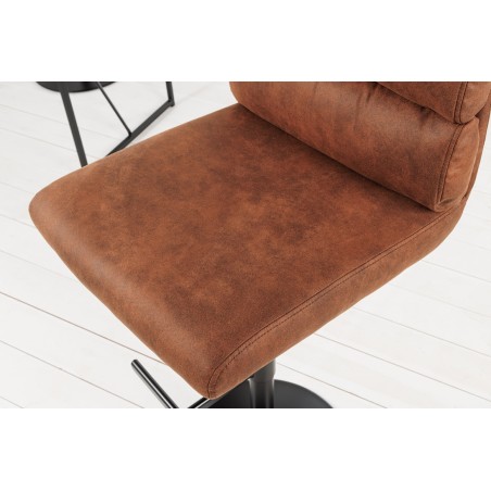 Tabouret de bar COMFORT réglable microfibre brun antique