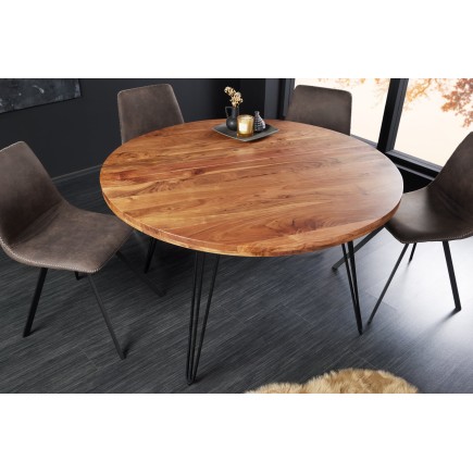 Table à manger SCORPION ronde acacia massif Ø120cm