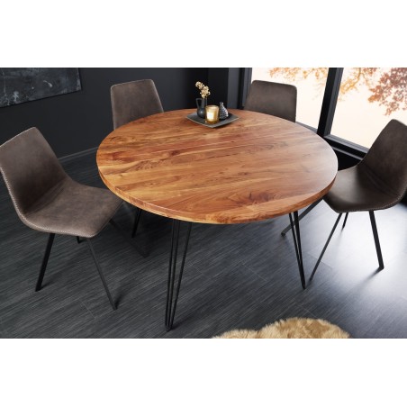 Table à manger SCORPION ronde acacia massif Ø120cm