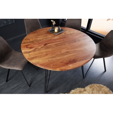 Table à manger SCORPION ronde acacia massif Ø120cm