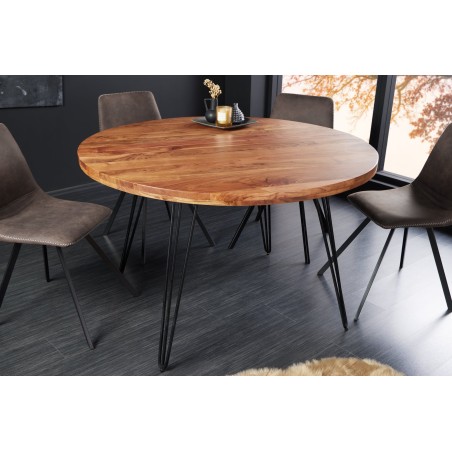 Table à manger SCORPION ronde acacia massif Ø120cm