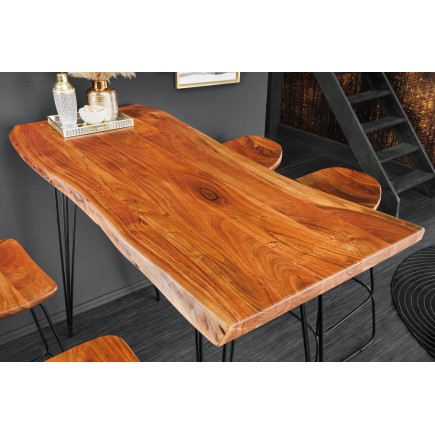 Table de Bar MAMMUT 140cm Acacia Massif & Métal Noir 2