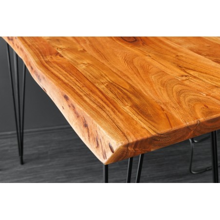 Table de Bar MAMMUT 140cm Acacia Massif & Métal Noir