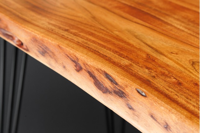 Table de Bar MAMMUT 140cm Acacia Massif & Métal Noir