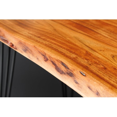 Table de Bar MAMMUT 140cm Acacia Massif & Métal Noir