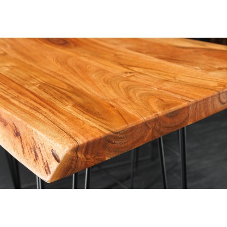 Table de Bar MAMMUT 140cm Acacia Massif & Métal Noir
