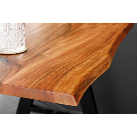 Table de Bar MAMMUT 120cm Acacia Massif & Métal Noir