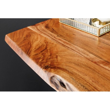 Table de Bar MAMMUT 120cm Acacia Massif & Métal Noir