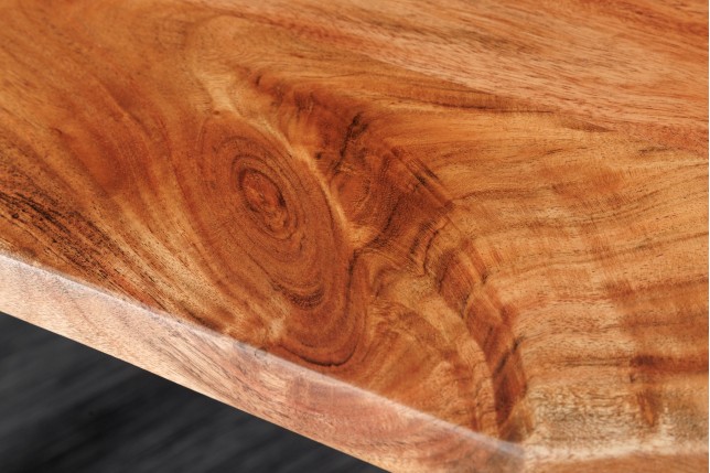 Table de Bar MAMMUT 120cm Acacia Massif & Métal Noir