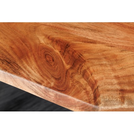 Table de Bar MAMMUT 120cm Acacia Massif & Métal Noir