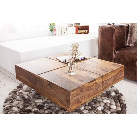 Table basse BOLT 70cm sheesham massif | Déco