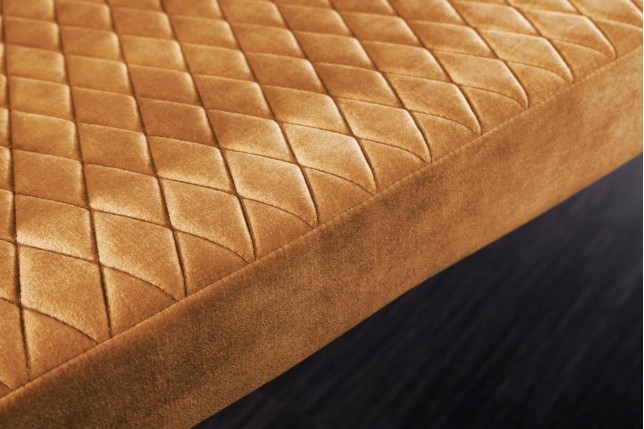 Banc Paris 160cm Velours Jaune Moutarde