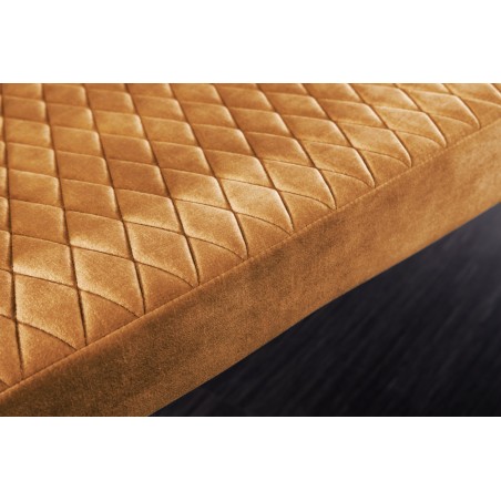 Banc Paris 160cm Velours Jaune Moutarde