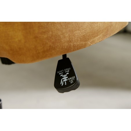 Chaise de bureau PARIS velours moutarde capitonnée