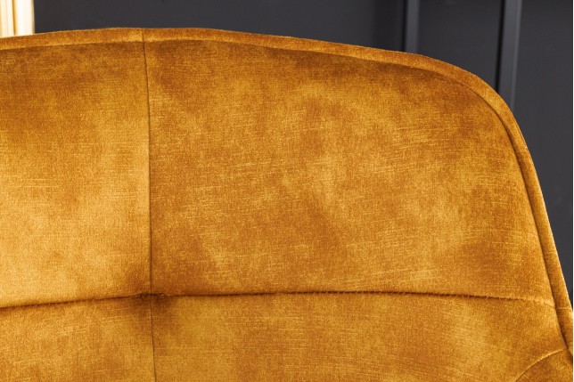 Chaise de bar Euphoria velours jaune moutarde