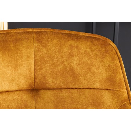 Chaise de bar Euphoria velours jaune moutarde