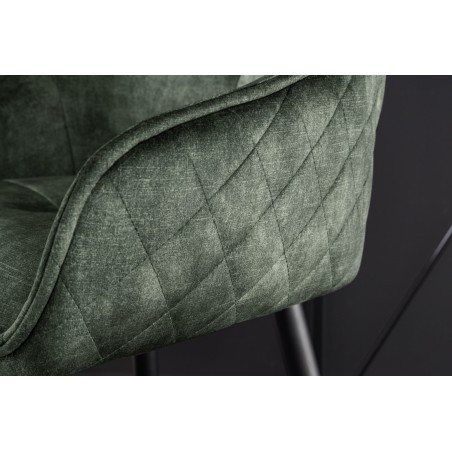 Chaise de bar Euphoria 74cm velours vert