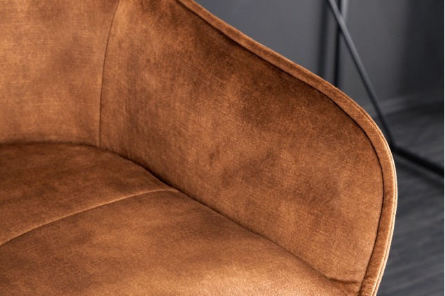 Chaise de bar EUPHORIA 74cm velours brun