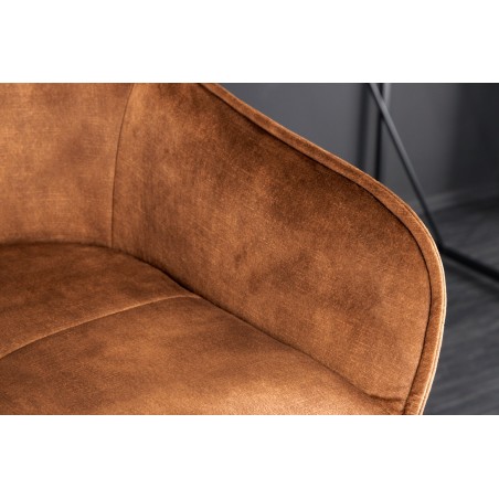 Chaise de bar EUPHORIA 74cm velours brun