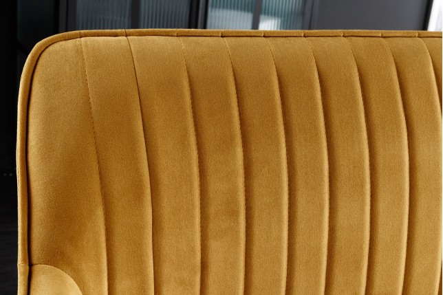 Banc TURIN 160cm velours jaune moutarde
