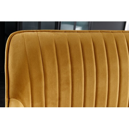 Banc TURIN 160cm velours jaune moutarde
