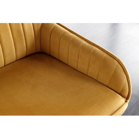 Banc TURIN 160cm velours jaune moutarde