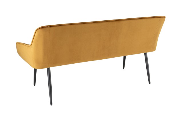 Banc TURIN 160cm velours jaune moutarde