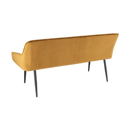 Banc TURIN 160cm velours jaune moutarde
