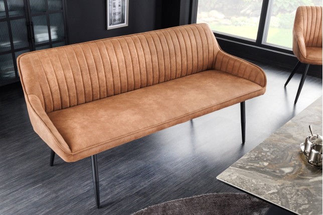 Banc TURIN 160cm microfibre brun - Style & Confort