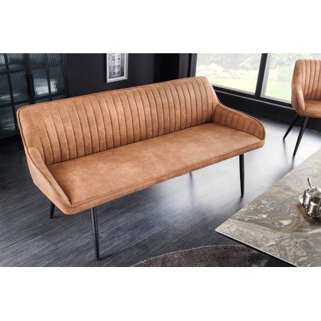 Banc TURIN 160cm microfibre brun - Style & Confort