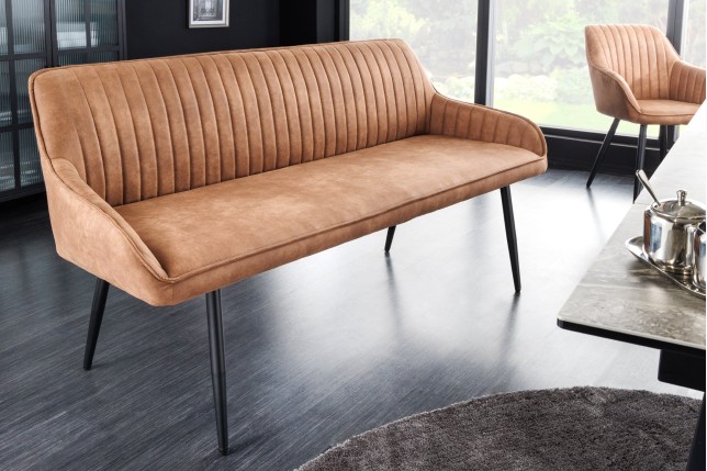 Banc TURIN 160cm microfibre brun - Style & Confort