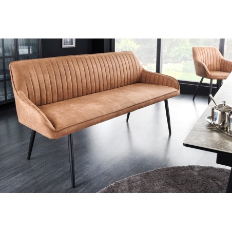 Banc TURIN 160cm microfibre brun - Style & Confort