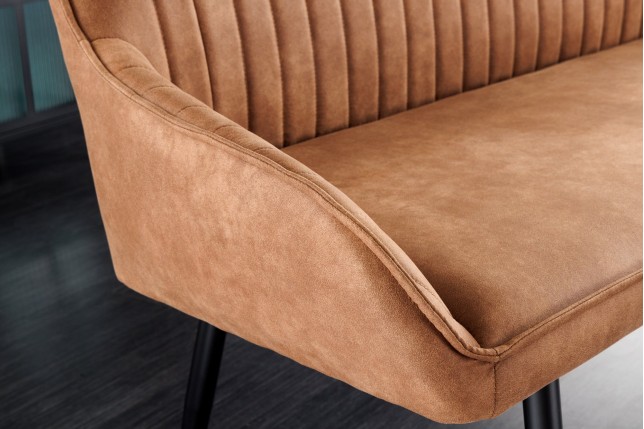 Banc TURIN 160cm microfibre brun - Style & Confort