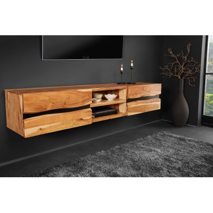 TV-Board Amazonas 160cm - Meuble TV suspendu acacia massif