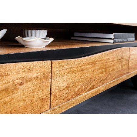 Meuble TV MAMMUT 160cm Acacia Massif Suspendu Miel