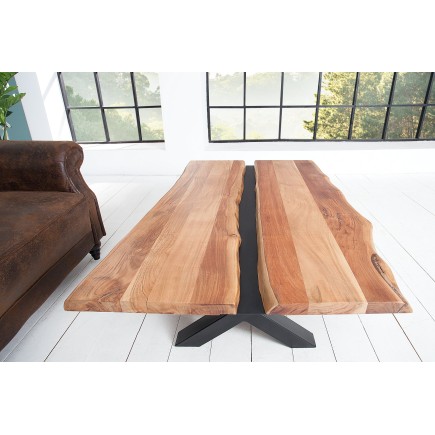 Table basse AMAZONAS 110cm acacia massif et métal 2