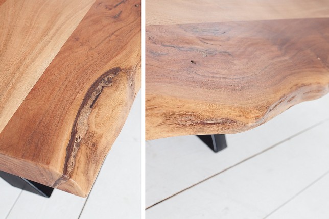 Table basse AMAZONAS 110cm acacia massif et métal