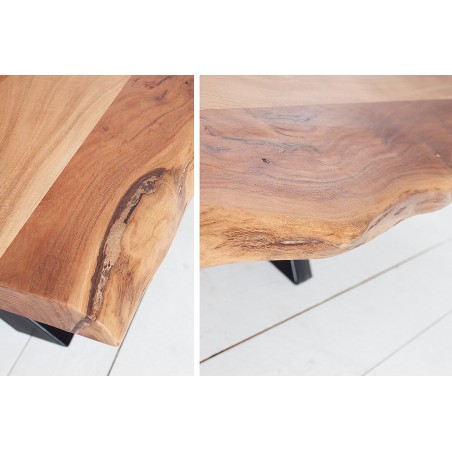 Table basse AMAZONAS 110cm acacia massif et métal