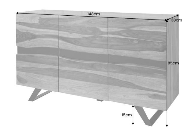 Buffet AMAZONAS 150cm Sheesham massif - Design & Robustesse