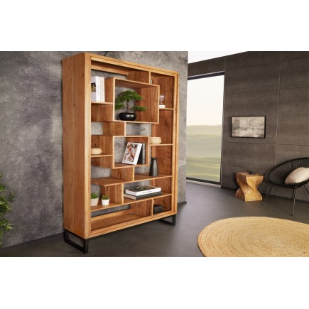 Étagère CUBUS 190x88cm Acacia Massif Finition Miel